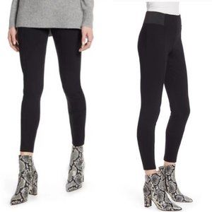 Nordstrom Halogen Black Front Seam Elastic Waist High Rise Skinny Legging Pants
